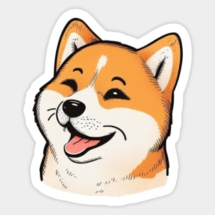 Cute Shiba Inu Dog Smiling Sticker